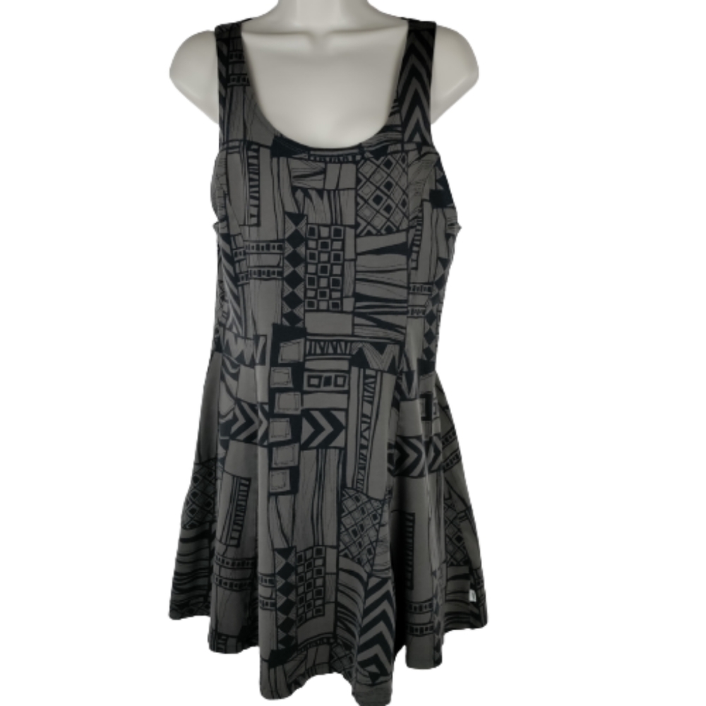 Vans women's geometric pattern skater dress size XL black and gray sleeveless - Picture 5 of 13